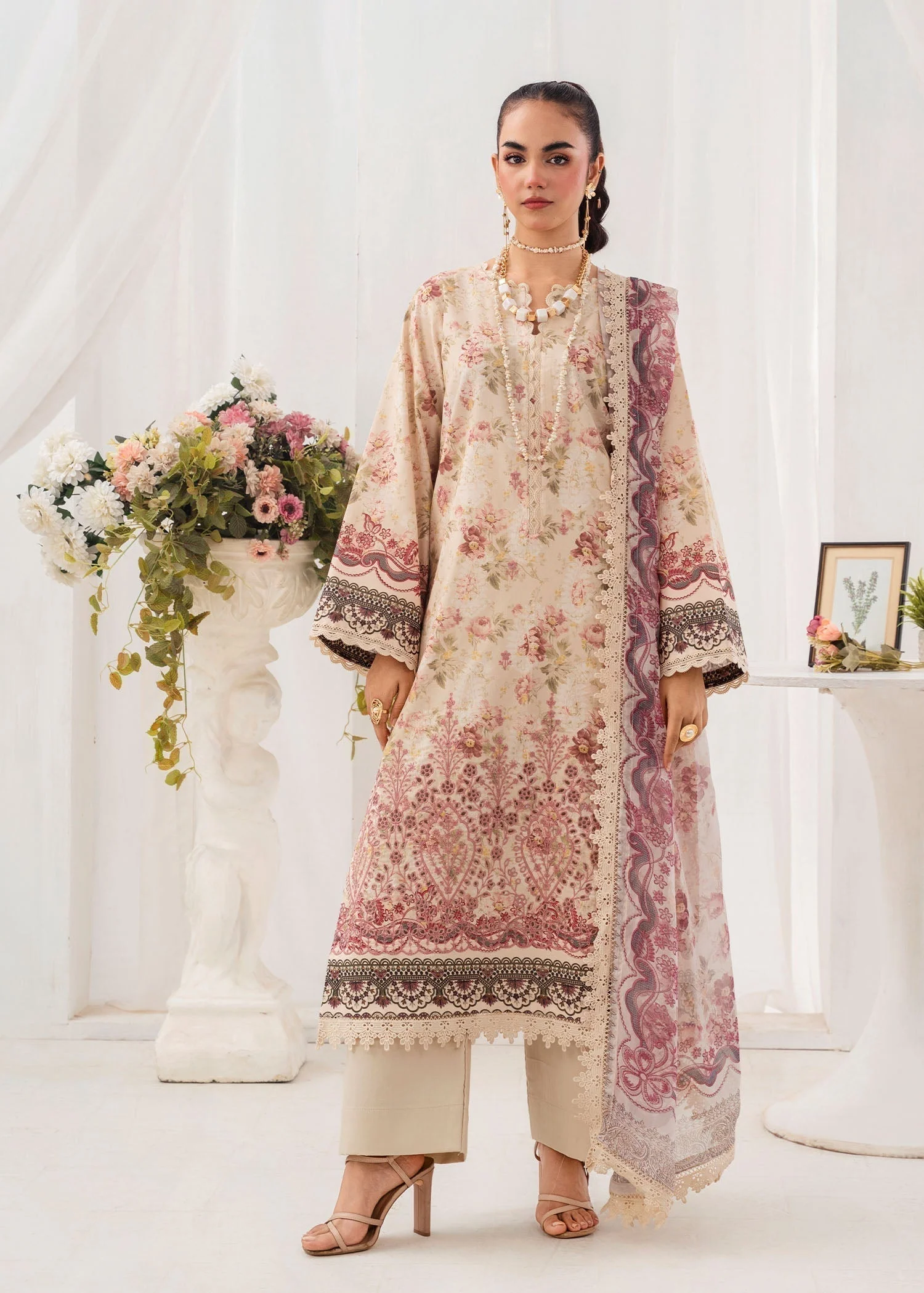 Embroidered Shirt Shalwar Dupatta - 1